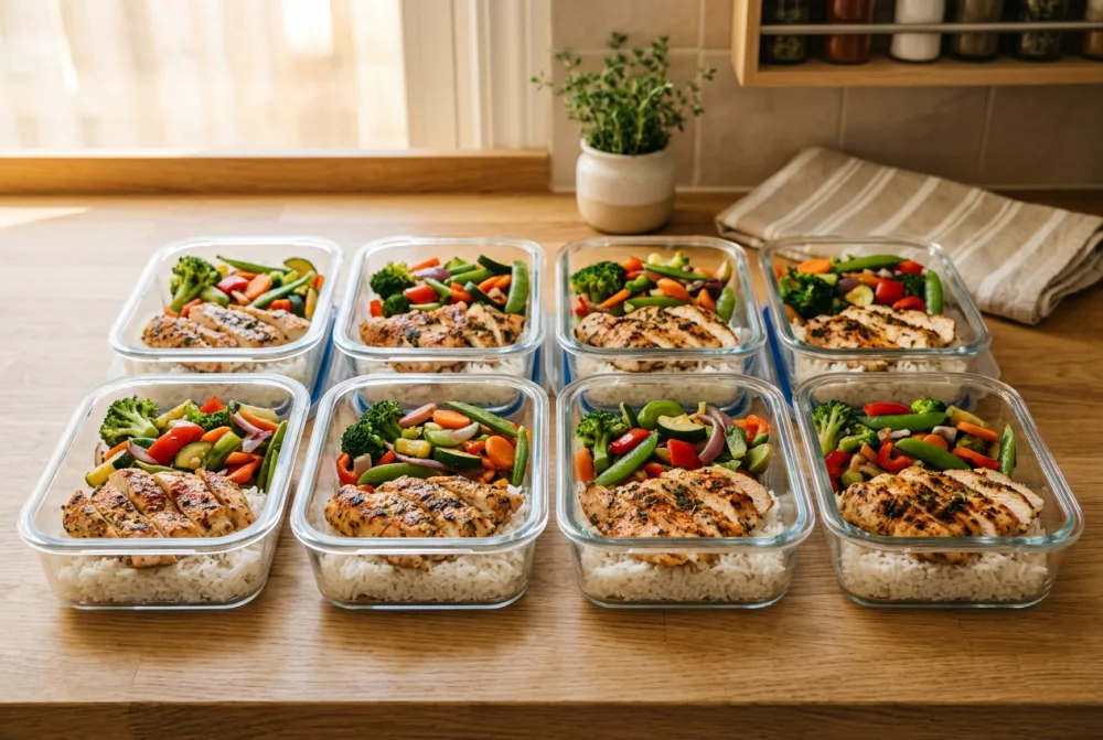 Porções de comida caseira prontas para congelar